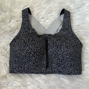 {Lululemon} Enlite Bra Zip Front High Support Double Dimension Starlight Black